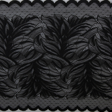 25厘米寬黑色鏤空小波邊蕾絲花邊（HGT180936）